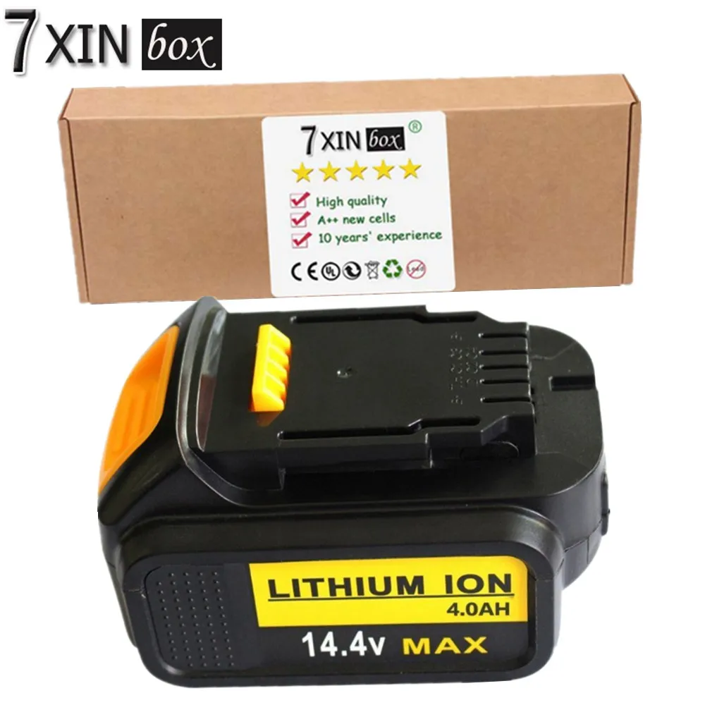 

7XINbox Li-ion Battery 14.4V MAX 4000MAH 4.0AH For Dewalt DCB140 DCB180 DCB181 DCT200 DCT201 DCB141-XJ DCB181-XJ