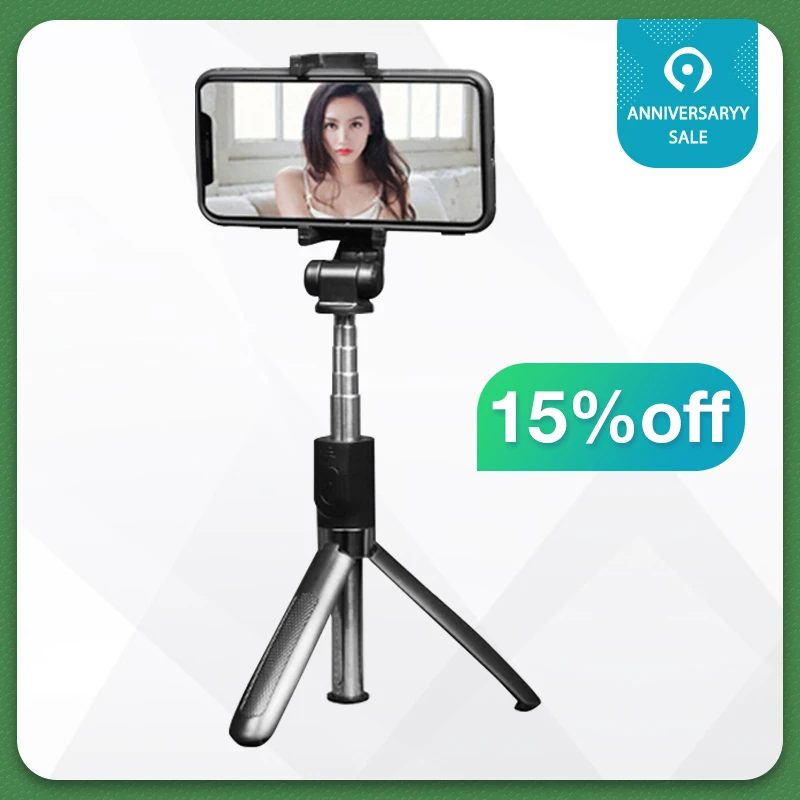 

Handheld Mini Stand Tripod 2 in 1 Monopod selfie stick tripod Bluetooth Wireless Remote Pole for Xiaomi Android & iPhone X