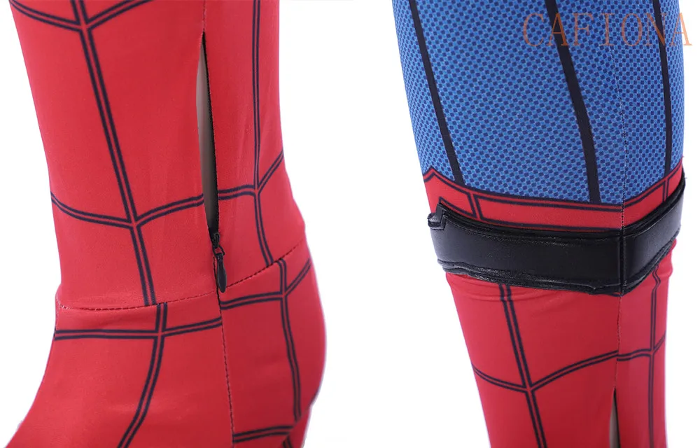 Cafiona фильм Человек-паук: Homecoming косплей Человек-паук косплей костюмы высокого качества комбинезоны изготовление под заказ