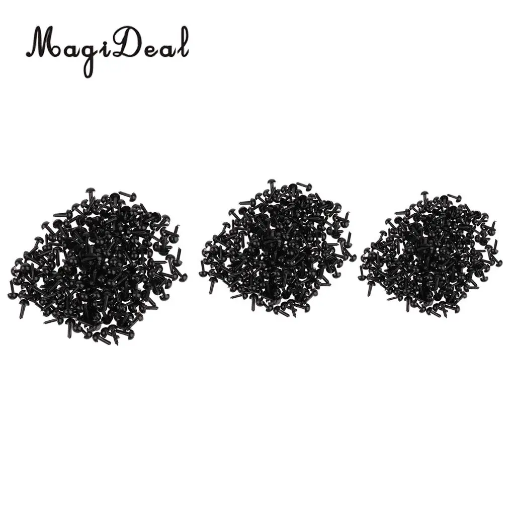 600 Pieces Black Plastic Safety Eyes for Teddy Bear Doll Animal Toys Doll Accessories Card Making Home Decoration 3 4 5MM