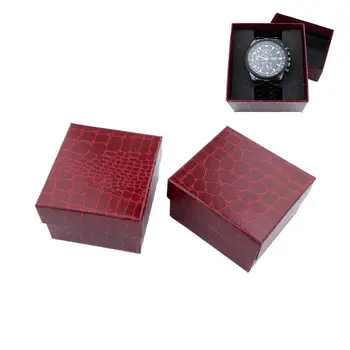 

1pc Red Aligator Pattern Durable Present Gift Boxes Case For Bracelet Bangle Jewelry Watch Box