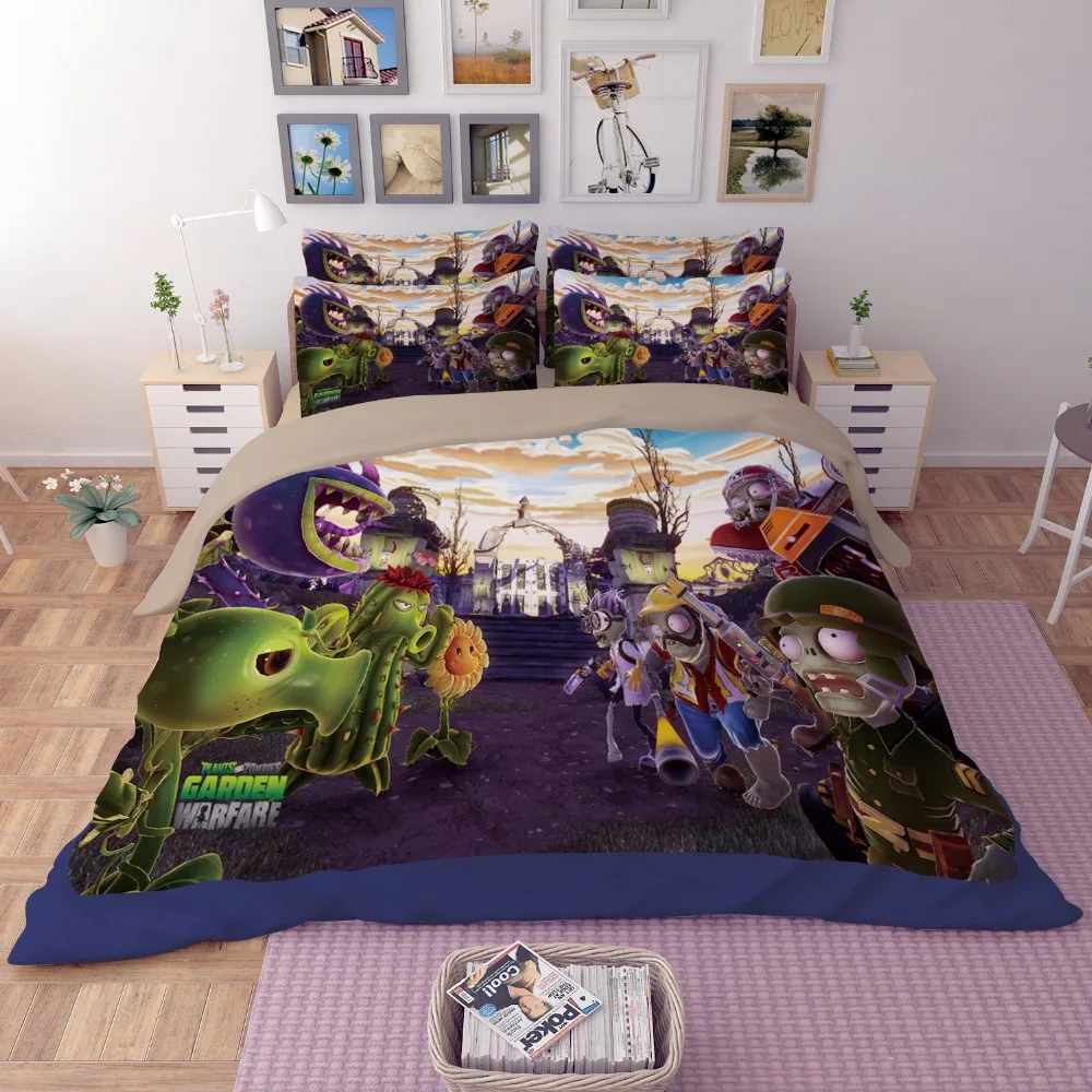 Buy Plants vs. Zombies game 3D print bedding sets Children's boy Adult duvet
