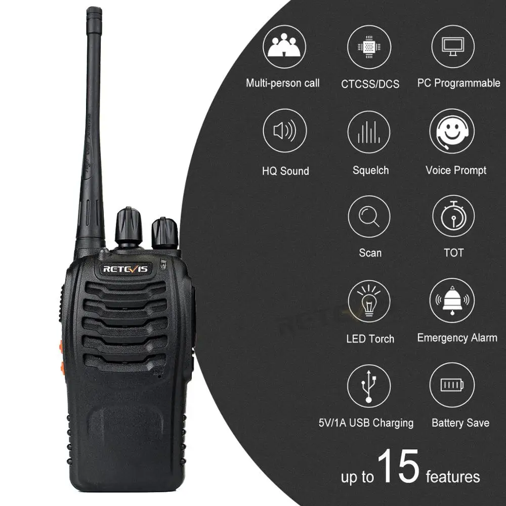 Big Discount vAfm5 2 stücke Retevis H777 Günstige Walkie Talkie Radio 3W UHF Handheld Transceiver Zwei weg Radio USB Lade Walkie  Talkie Communicator