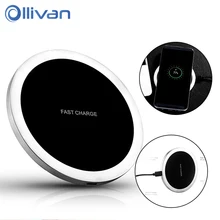 OLLIVAN Qi Wireless Charger Protable Metal Wireless charging Fast charge For Iphone X 7 Plus 8 Double Coils mobile phone charger