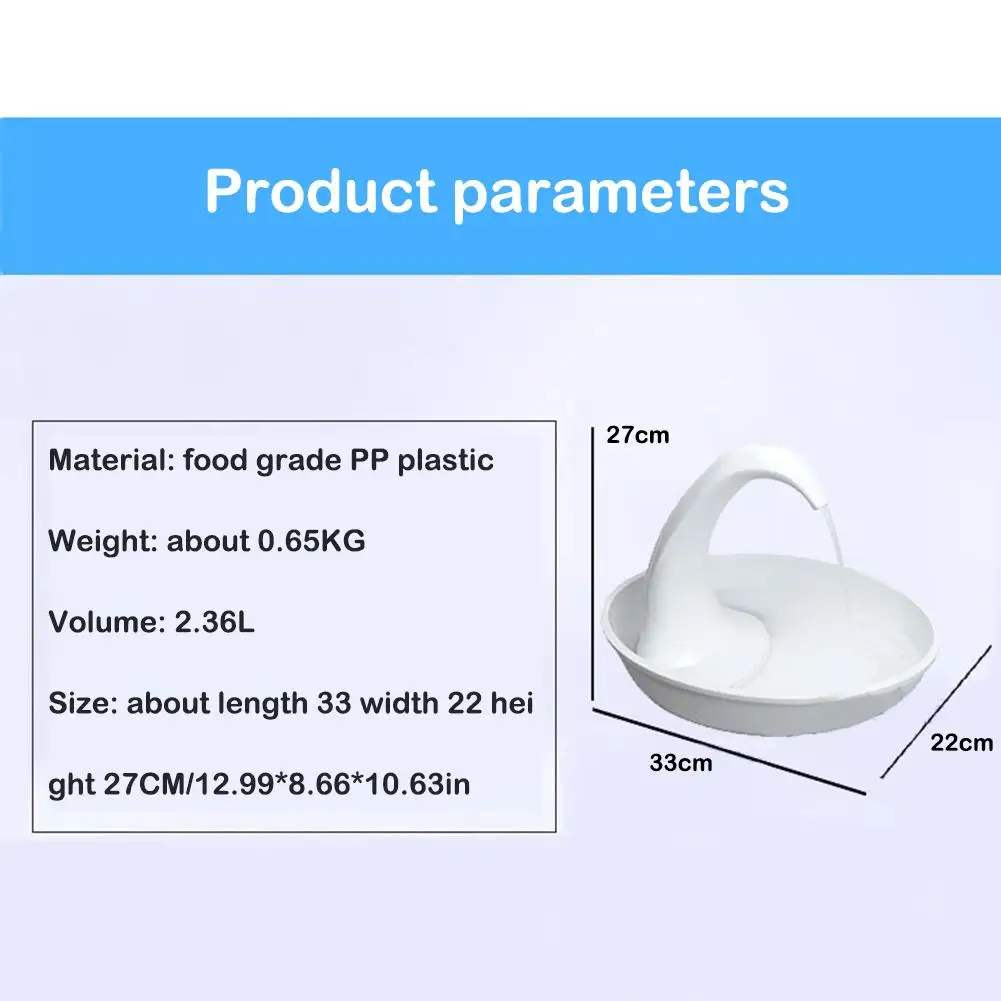 Диспенсер для воды для собак, кошек, домашних животных, автоматическая циркуляция, удобный диспенсер для воды в форме лебедя, для кормления домашних животных, бесшумный, струящийся фонтан, инструменты