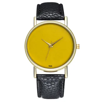 

FUNIQUE Simple Solid Dial Men Ladies Watch Hours Fashion Quartz Couple Wristwatch Women's Watches Leather Student Montre Femme