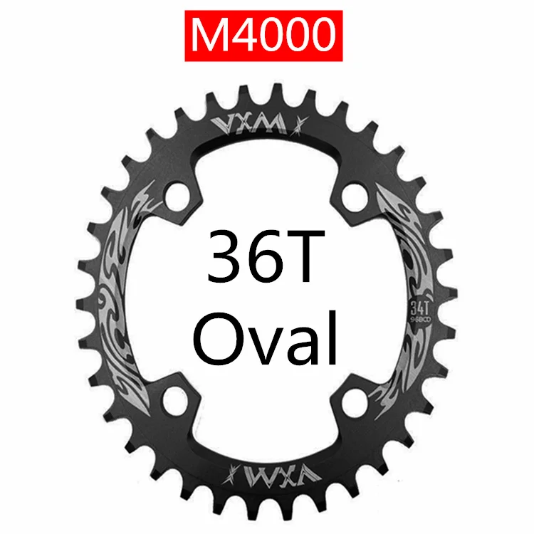 Велосипедная Звездочка VXM 96BCD 30 T/32 T/34 T/36 T/38 T, узкая широкая круглая овальная велосипедная звездочка, велосипедная круглая шатунная пластина, запчасти для велосипеда - Цвет: M4000 36T Black Oval