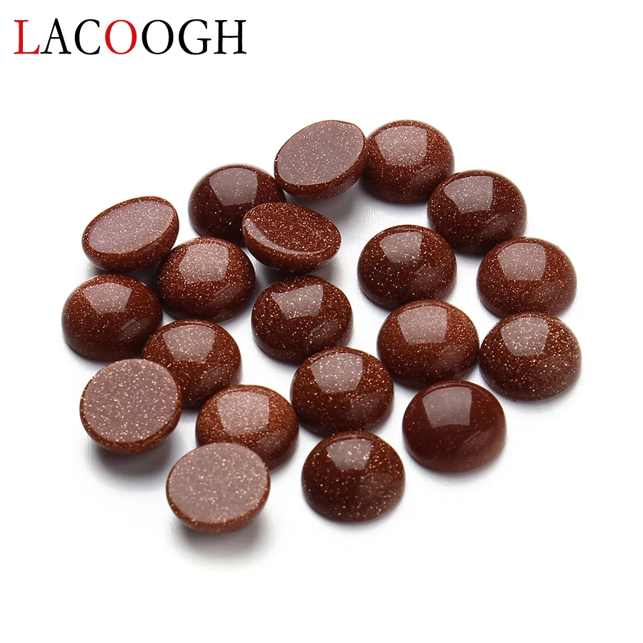 

New Fashion 20pcs/lot Dia 8mm 12mm Round Flatback Golden Sand Stone Cabochons Beads Natural Stone Beads for DIY Jewelry Making