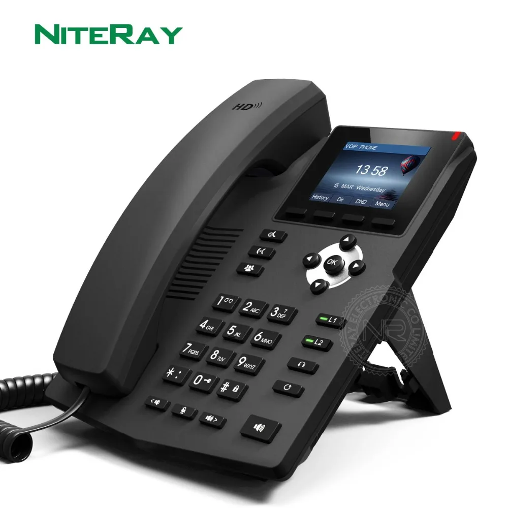 Высокая-конец VoIP 2,4 дюйма ЖК-дисплей Desktop X3SP предприятия IP Phone Телефон SIP с RJ9 интерфейс гарнитуры