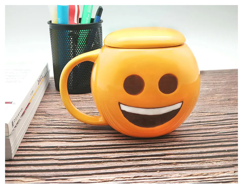 Creative Ceramic Mug With Lid Coffee Mug Travel Tea Cups And Mugs Ceramic Porcelain Expression CuteMorningTeaMilk Mug For Kid (1)