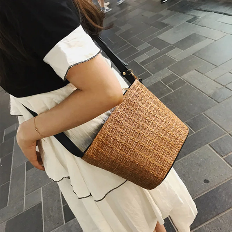 Women Tassel Beach Straw Bag Bohemian Female Summer Holiday Handbag Fashion Woven Lady Shoulder Bag Travel Mini Crossbody SS3272 (7)