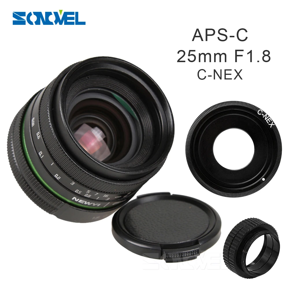 Ручная линза для камеры 25 мм F1.8 APS C + адаптер макрокольцо комплект Sony E крепление NEX