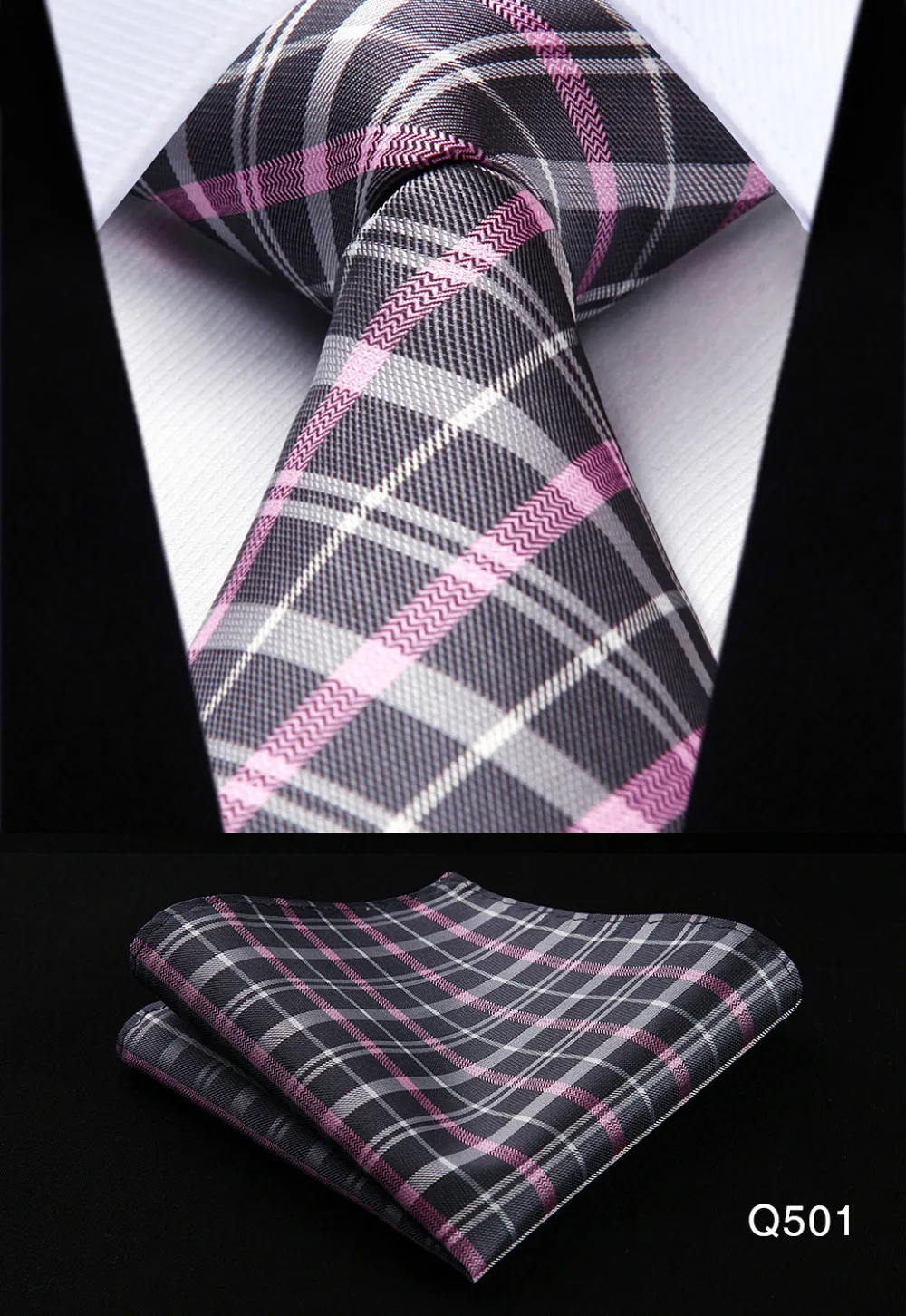 Men Extra Long Tie Check 3.4