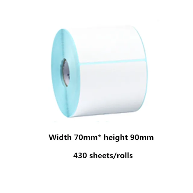 Best Offers 70*90mm Thermal paper 430 sheets/rolls sticker label barcode Thermal printer sticker tag  price waterproof sticker