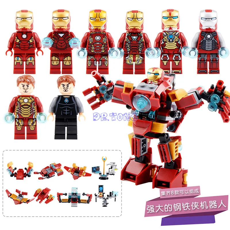 DR TONG Marve Super Heroes Movie Avengers Iron Man DIY Hulkbuster Bricks Model Building Blocks Toys