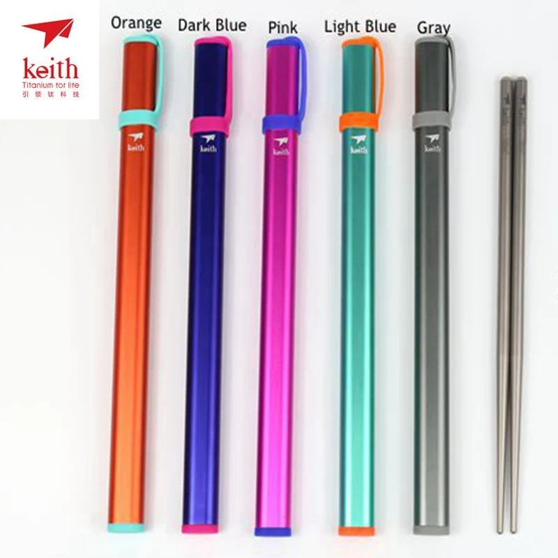 

Keith Titanium Chopsticks Food Sticks Outdoor Tableware Chinese Chopsticks For Camping Picnic Traveling Round Chopsticks Ti5820