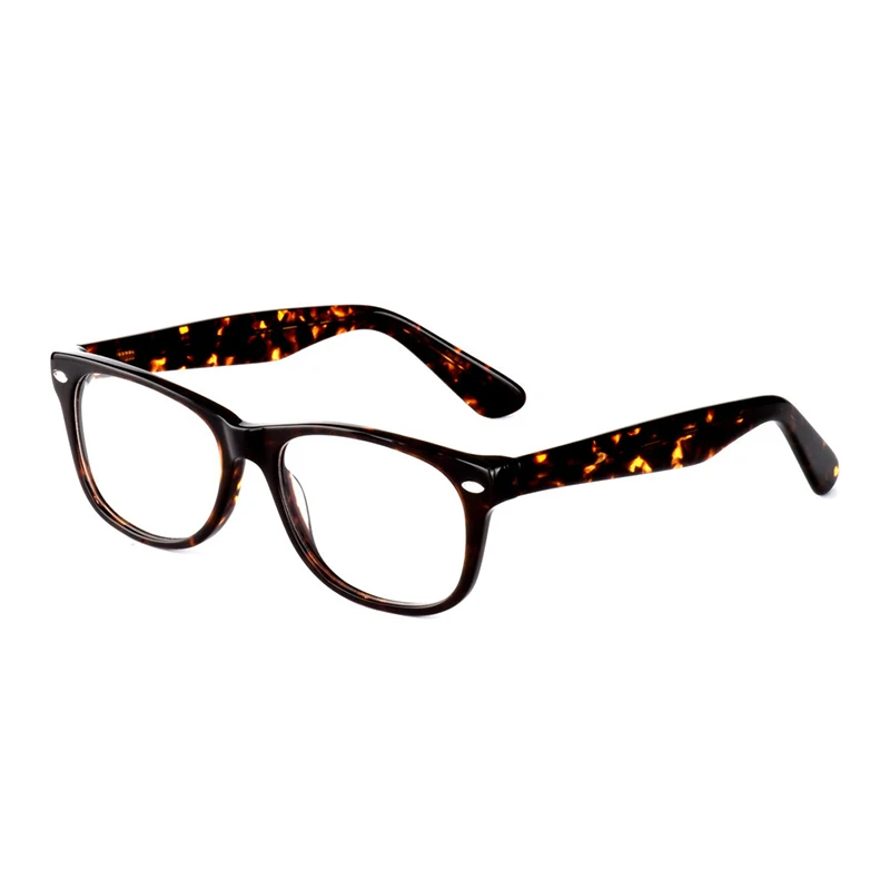 Унисекс ацетатные оптические очки оправа с прозрачными линзами винтажные прозрачные оправы для очков с диоптрией близорукость круглые очки - Цвет оправы: Brown Tortoise