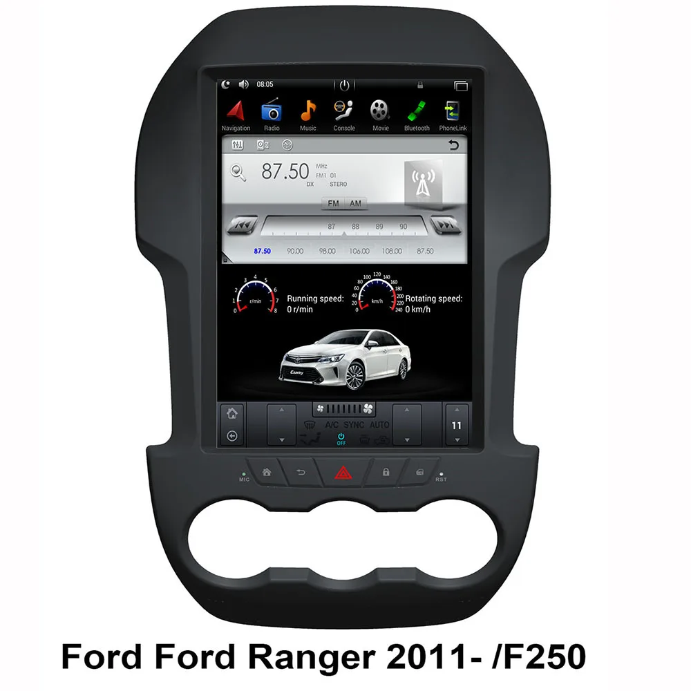 12.1&quot six core 9.0 Car DVD player 1280x800 Telsa Style Vertical Screen 32GB ROM Stereo GPS Navigation for Ford Ranger F250 | Автомобили