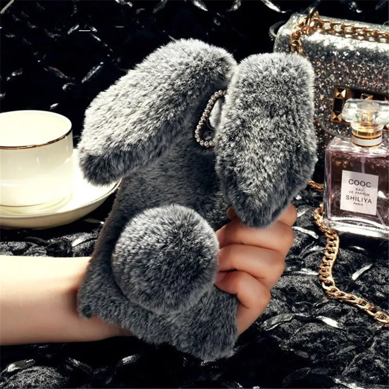 Cute Fluffy Rabbit Hair Fur Case For Meizu U10 U20 X8 V8 Pro 6 7 6s plus M5 M6 M5C M5S M6T M6S 16 16xs cute soft back Cover | Мобильные