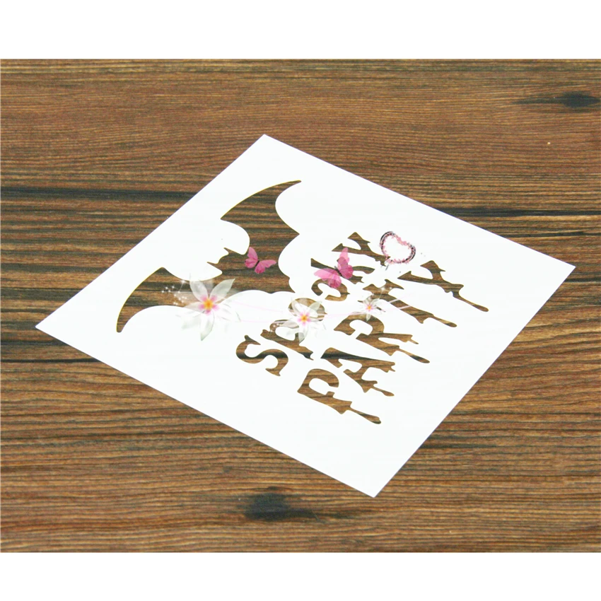Y Party Bat Plastic Spray Flower Cake Stencil Wall Y Party Bat Plastic Spray Flower Cake Stencil Wall Painting Mold Pad Cupcake Fondant Baking Tool Moulds Fq4128 In Molds From Home