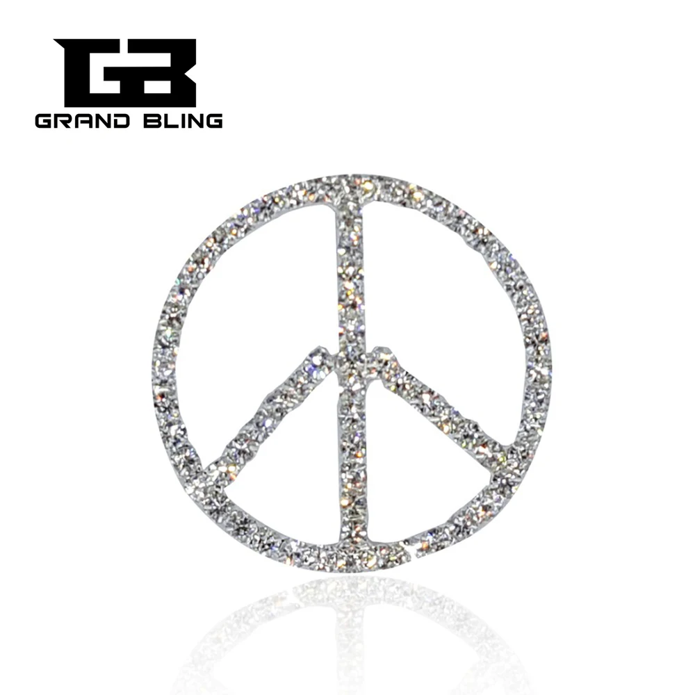 

Hand-made Bling Rhinestone Peace Sign Brooches Jewelry