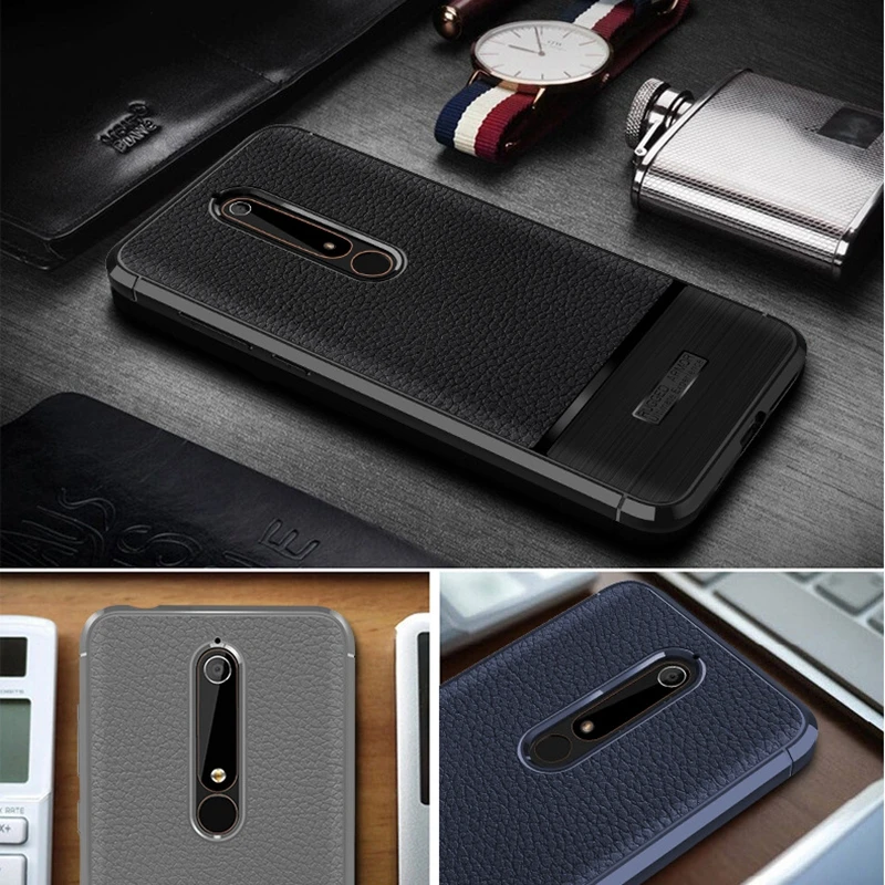 

For Nokia 2.1 3.1 5.1 6.1 Cover On For Nokia 2 3 5 6 2018 7 Plus X5 X6 Case Original Silicone Leather Coated Protective Case