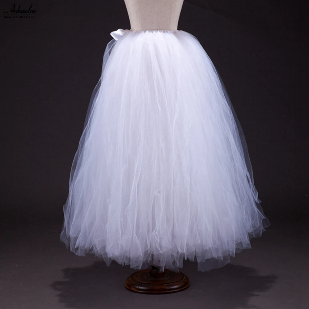 Aohaolee mode 100 cm puffy tulle rokken vrouwen tutu rokken baljurk bruiloft vintage lolita petticoat falda mujer saias Aohaolee mode 100 cm puffy tulle rokken vrouwen tutu rokken baljurk bruiloft vintage lolita petticoat falda mujer saias