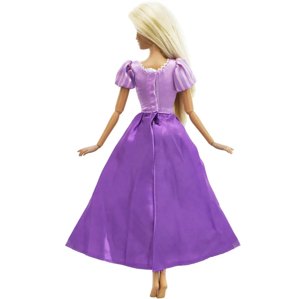 Сказка фиолетовый наряд копия принцессы Рапунцель платье с бантом свадебное платье Одежда для куклы Барби аксессуары Кукольный подарок