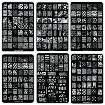 

1Pcs Big 14.5*9.5 Rectangle Nail Stamping Template Flower French Tips Patterns DIY Nail Design Manicure Stamp Plate Tools CM-011