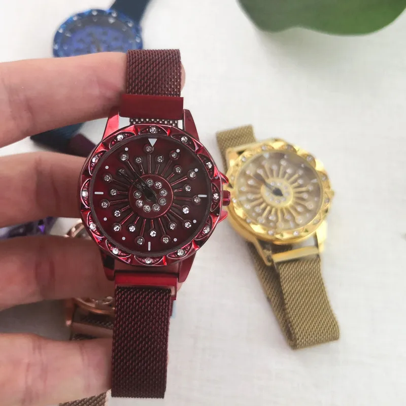 

Diamond deco case,turnning dial design,webbing metal band,magnetic clasps,Gerryda fashion woman lady watches,G1904
