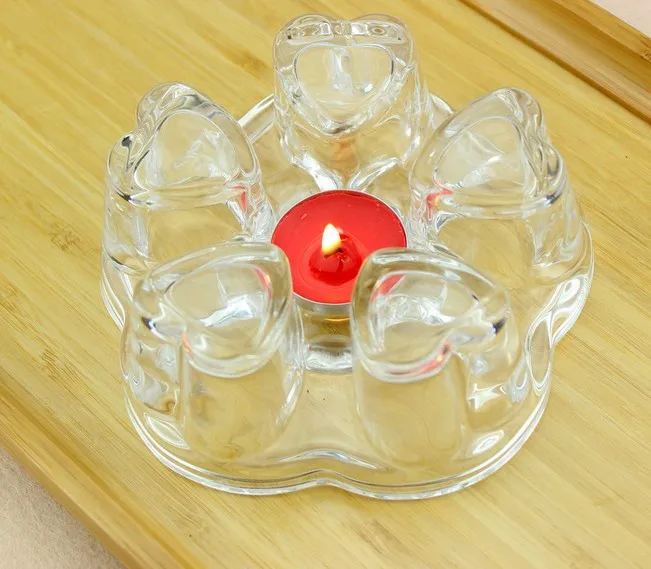 1 PC Bule Base de Aquecimento Mais Quente Do Coração Perfumado Chá de Café Da Água Trempe de Vela de Vidro Transparente Base de Isolamento de Calor Oposição JQ 1076|Jogo para chá| | -