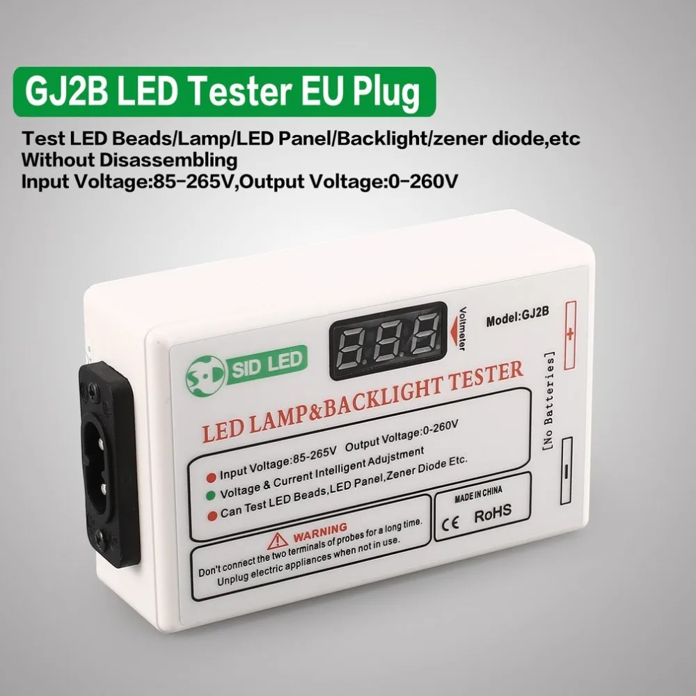 

GJ2B Voltage LED LCD TV Screen Backlight Zener Diode Tester Meter Lamp Strip Bead Light Board Test Tool Output 0~260V EU Plug