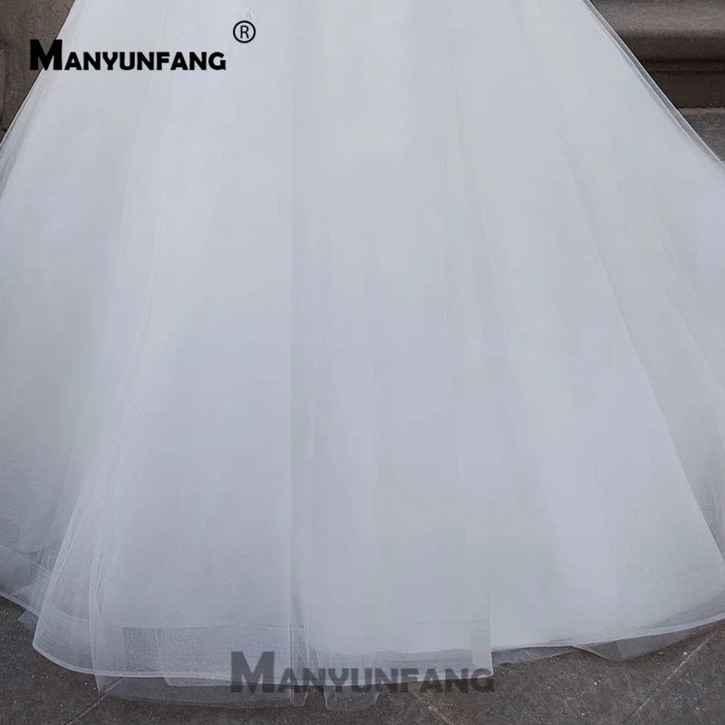 Vestido De Noiva/ Свадебные платья с короткими рукавами ТРАПЕЦИЕВИДНОЕ кружевное арабское свадебное платье пояс с кристаллами цвета слоновой кости