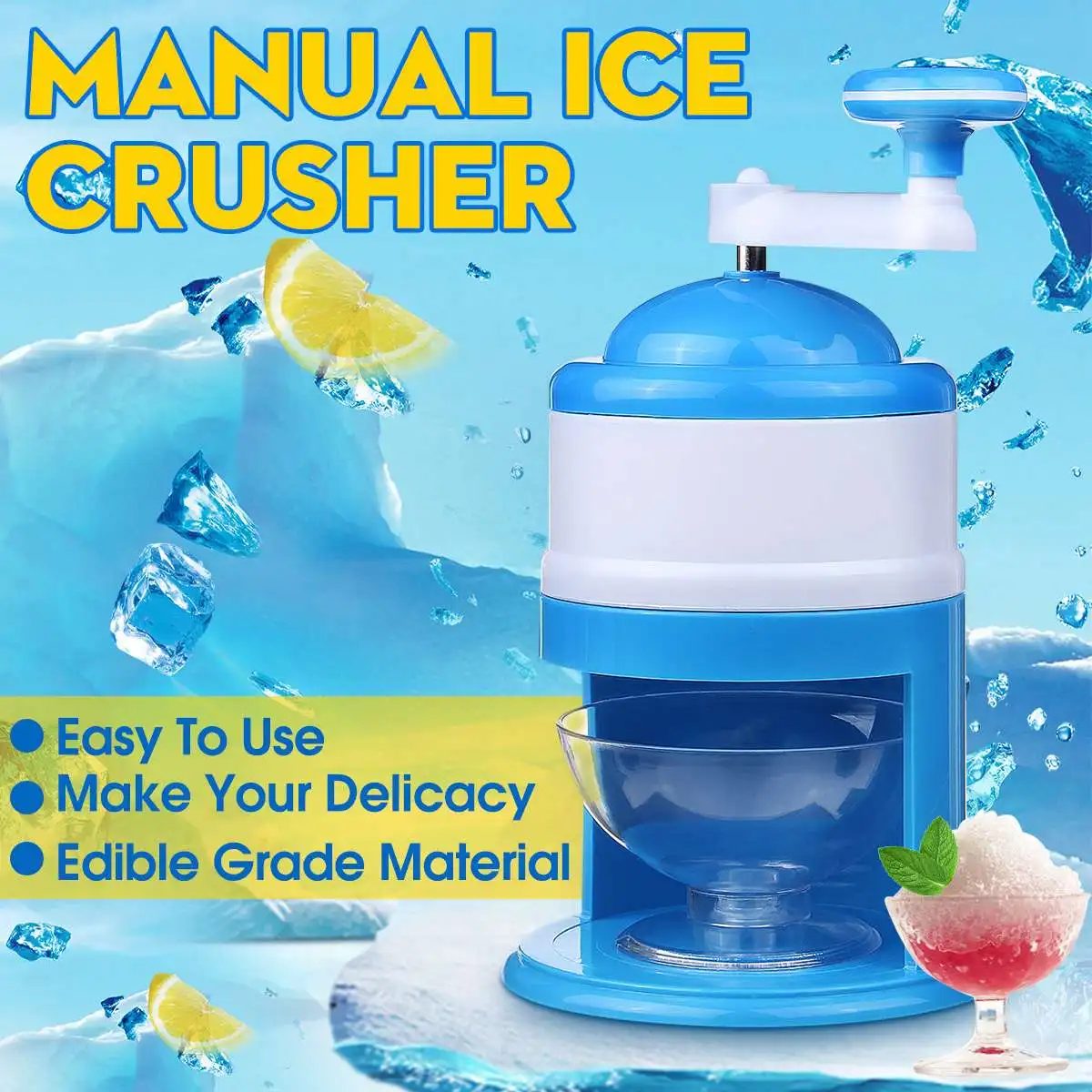 Домашний DIY Ручная мельница для льда дробилка Снеговик портативный Slushy Песочная машина побрился лед снег конусы Frozens напитки кухонный инструмент