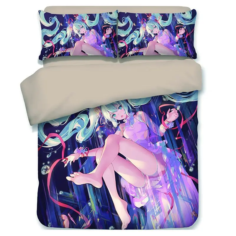 Hatsune Miku 3d Cartoon Anime Bedding Set Two Dimensions Duvet