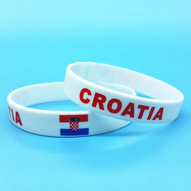 2pcs Croatia Flag Sport Silicone Bracelets Id Wrist Band Hologram 2pcs Croatia Flag Sport Silicone Bracelets Id Wrist Band Hologram Wristband Rubber Man Bangle Gift Souvenir