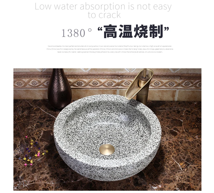 Porcelain Bathroom ceramic counter top sink round wash basin hand painted bathroom sink wash basin ceramic (2)