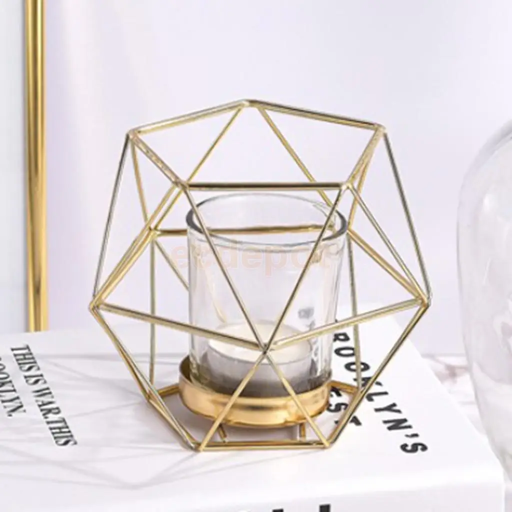 

4-set Geometric Polished Tealight Candle Holder Table Top Centerpiece Weddings Events Parties Decor