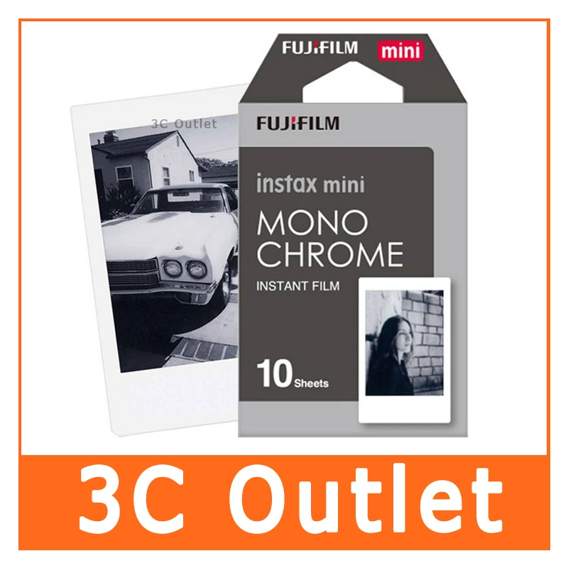 Genuine Fujifilm Instax Mini Film Monochrome Mono 3 Inch For Fuji