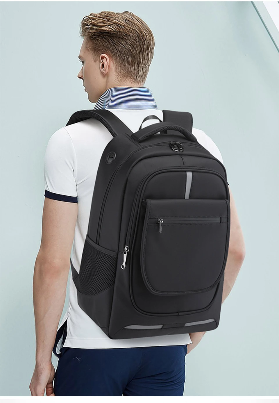 Mens Backpack Male Laptop 17 Inch Backpacks 15.6 Anti Theft Notebook Backpacking Waterproof USB Charging Student Travel Bagpack (2)