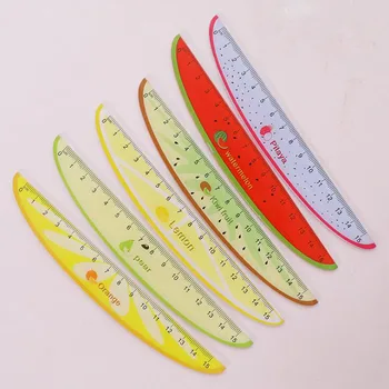 

1pc 15cm Cute Kawaii Creative Fruit Plastic Ruler For Kids Student Toy Novel Korean Student Stationery Fruit Ruler