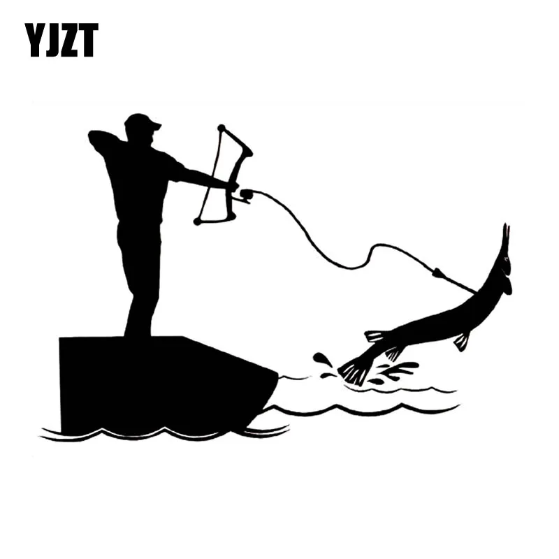 YJZT 14cm*9.6cm Bowfishing Fashion High Quality Vinyl Car Sticker
