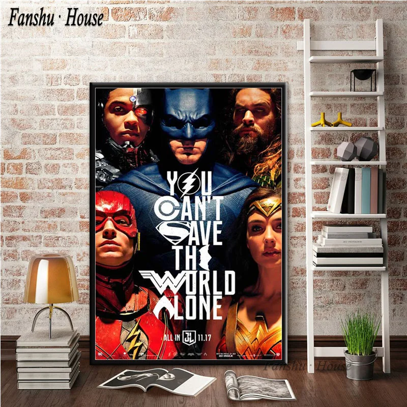Justice League 24x36 Poster Batman Superman Wonder Woman Aquaman Flash Lantern