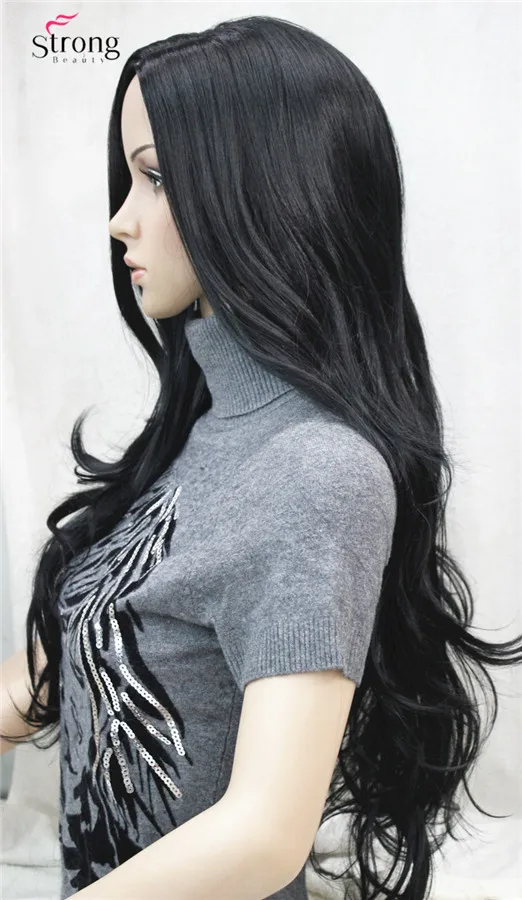 RG-9680 1  Black Long nature wavy wig (2)