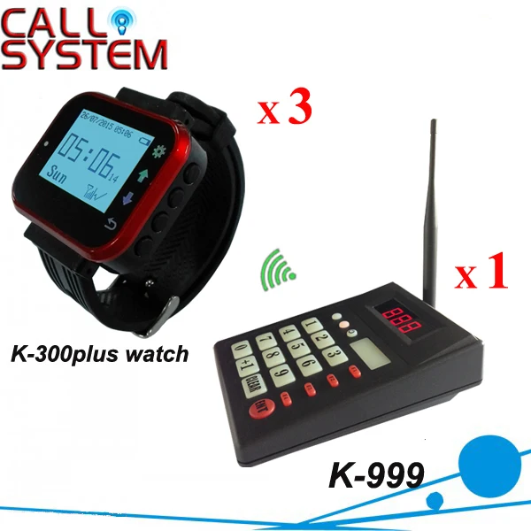 

Kitchen Call Waiter System with 1 wireless keypad and 3pcs wrist watch for restaurant