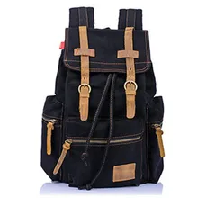 Новинка, мужской простой дизайн, парусиновый рюкзак с клапаном и карманом для путешествий, мужской рюкзак