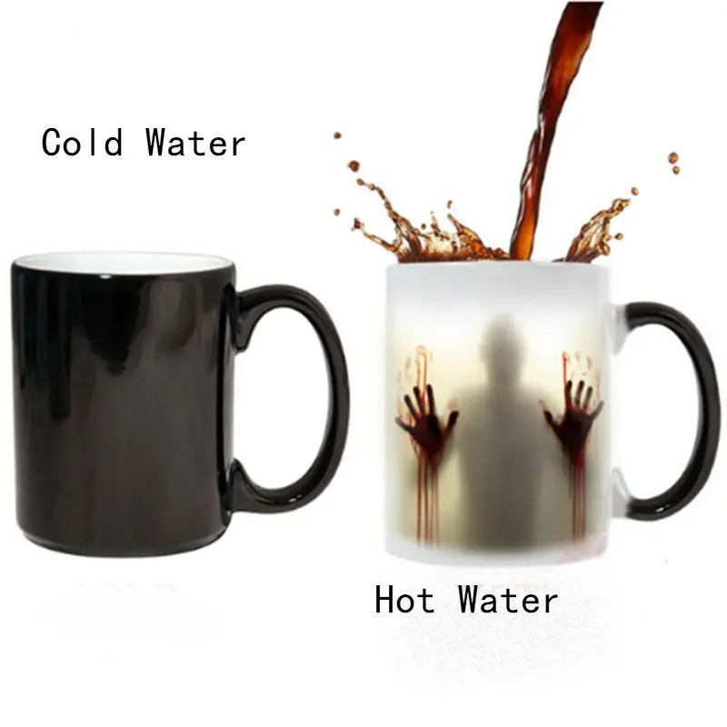 Креативные кофейные кружки с изображением призрака, бутылка для воды, обесцвечиваемая с разной температурой, керамическая кружка, милая чашка