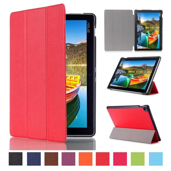 Tempered Glass Screen Protector Film PU Leather Stand Case Cover For Asus ZenPad 10 Z300 Z300C