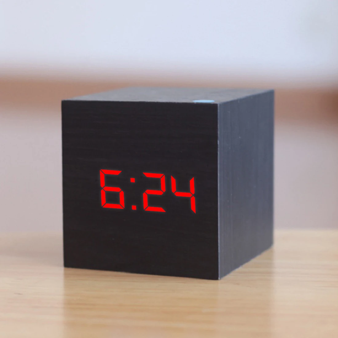 Us 7 06 9 Off Multicolor Sounds Control Wooden Digital Clock Wood Led Desk Alarm Thermometer Timer Calendar Table Decor In Clocks From