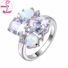 ZHE FAN Pink Blue White Fire Opal Fashion Women Rings AAA CZ Cubic Zirconia Luxury Party Engagement Wedding Ring Brand Jewelry